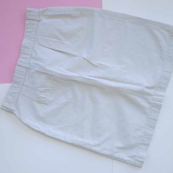 R.G. Browns White Denim Midi Skirt – Front-Pocket High-Waist Jean Skirt, Size 29 - Picture 5 of 8